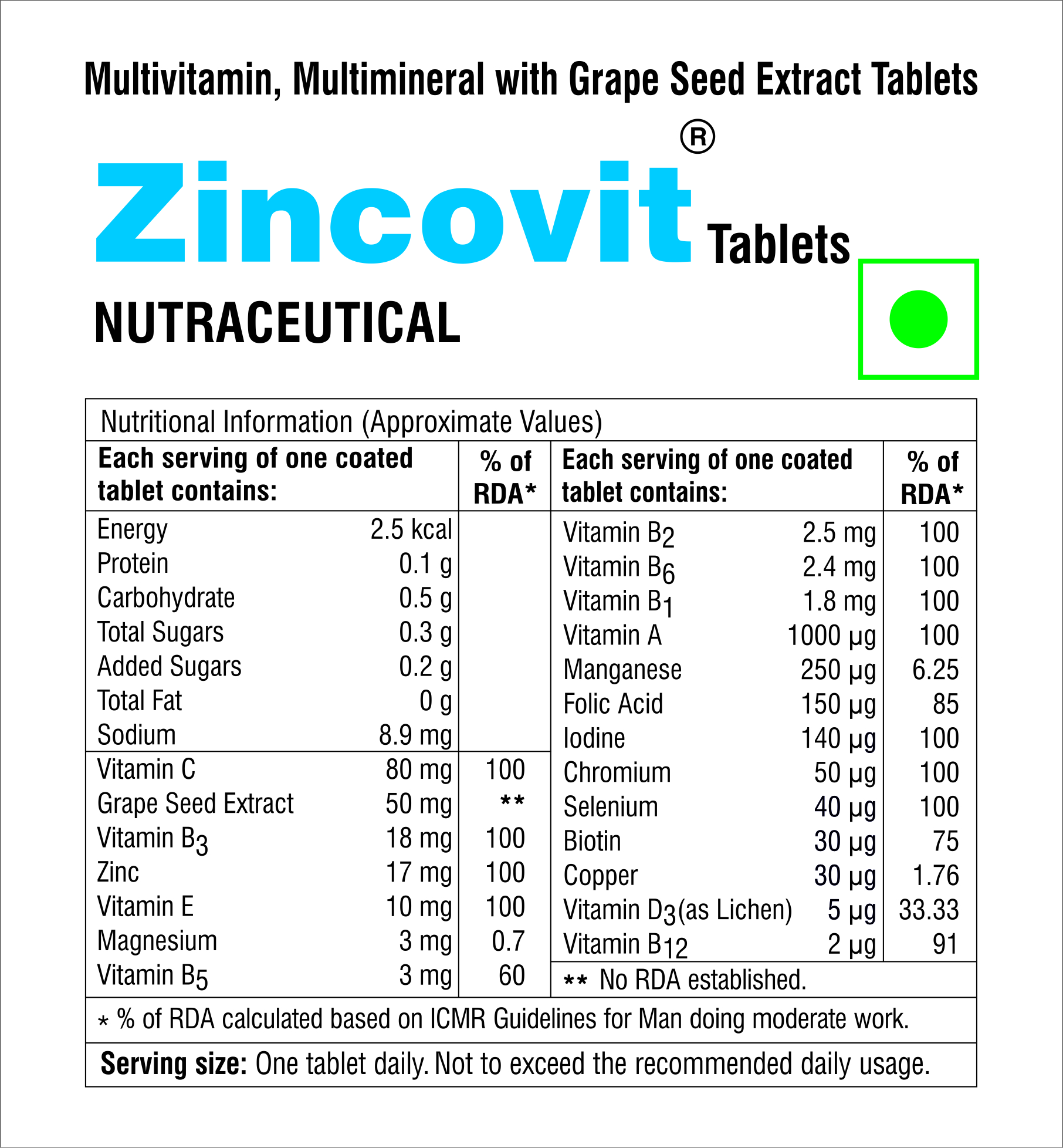 Zincovit Tablets